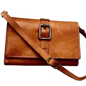 Very Good Condition Spikes & Sparrow Leather Wallet In A Brandy Cognac Color